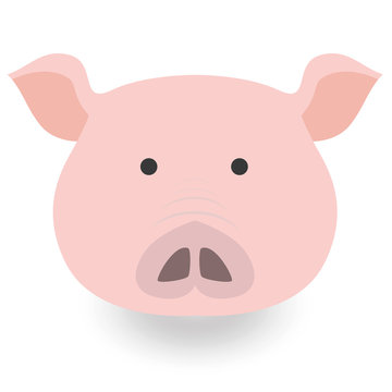 Flat icon with a pig