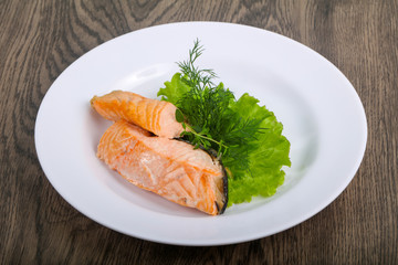 Steamed salmon