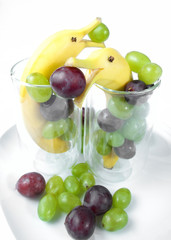 Banana dolphin with berries