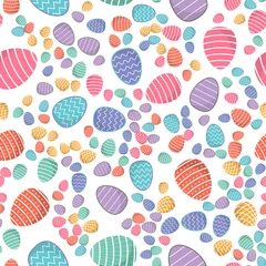Deurstickers Easter seamless pattern. Colored eggs, with geometric patterns, can be used for wrapping paper as background wallpaper. © zao4nik