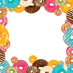background with colorful donuts with glaze