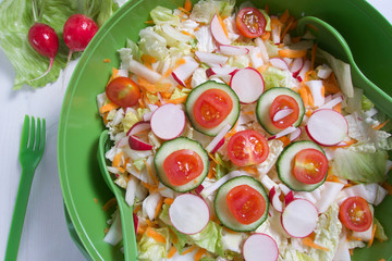 Healthy fresh vegetarian salad