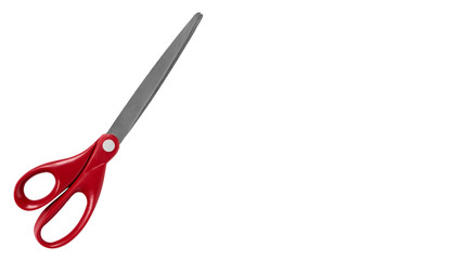red office scissors isolated on a white background. copy space, template