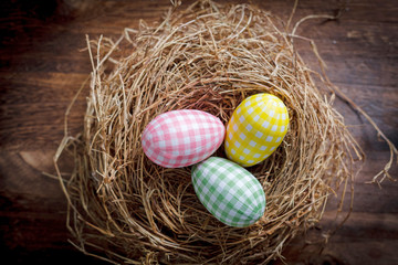 Naklejka na ściany i meble Easter eggs on nest