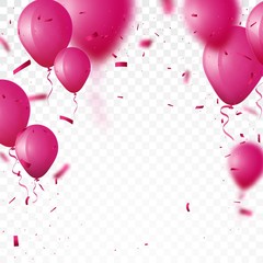 Celebration background with beautiful balloon and confetti