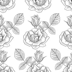 vintage vector floral seamless pattern
