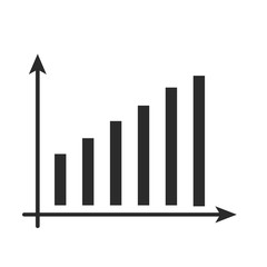 financial chart with uptrend line. Graph chart vector icon. presentation and chart. Business concept