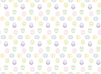 Happy Easter seamless pattern with colorful eggs Vector cartoon colorful spring background