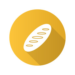 Bread loaf flat design long shadow glyph icon