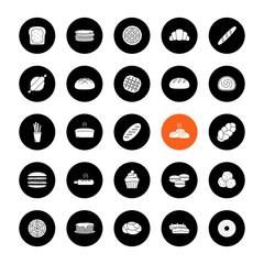 Bakery glyph icons set