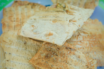 set of homemade pitas stacked on plate
