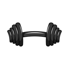 Dumbbell for gym icon , black sign design.  illustration.