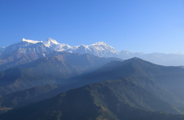 Obraz na płótnie Canvas Machhapuchhre Himalaya mountain landscape Annapurna Pokhara Nepal