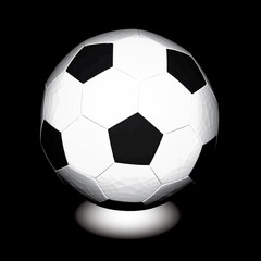 Soccer ball on a black background