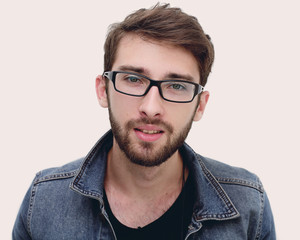 portrait of a modern young man in spectacles
