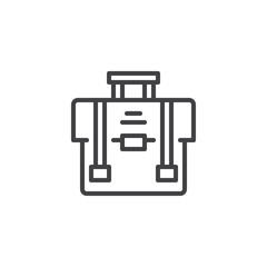 Portfolio outline icon. linear style sign for mobile concept and web design. Briefcase simple line vector icon. Symbol, logo illustration. Pixel perfect vector graphics