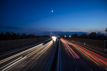 night traffic on the highway 