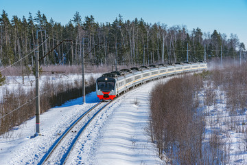 Modern high-speed train.