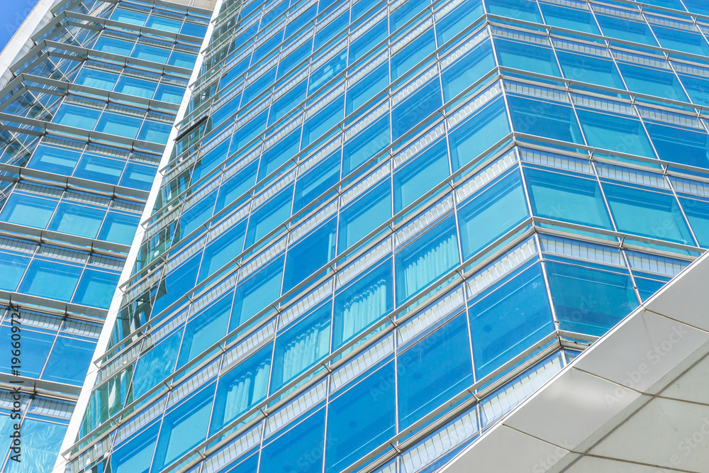 Wall mural close-up of modern office building