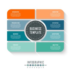 Infographic timeline template can be used for chart, diagram, web design, presentation, advertising, history. Vector infographic illustration
