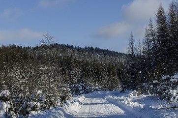 wzgórza zimą Bieszczady  © wedrownik52