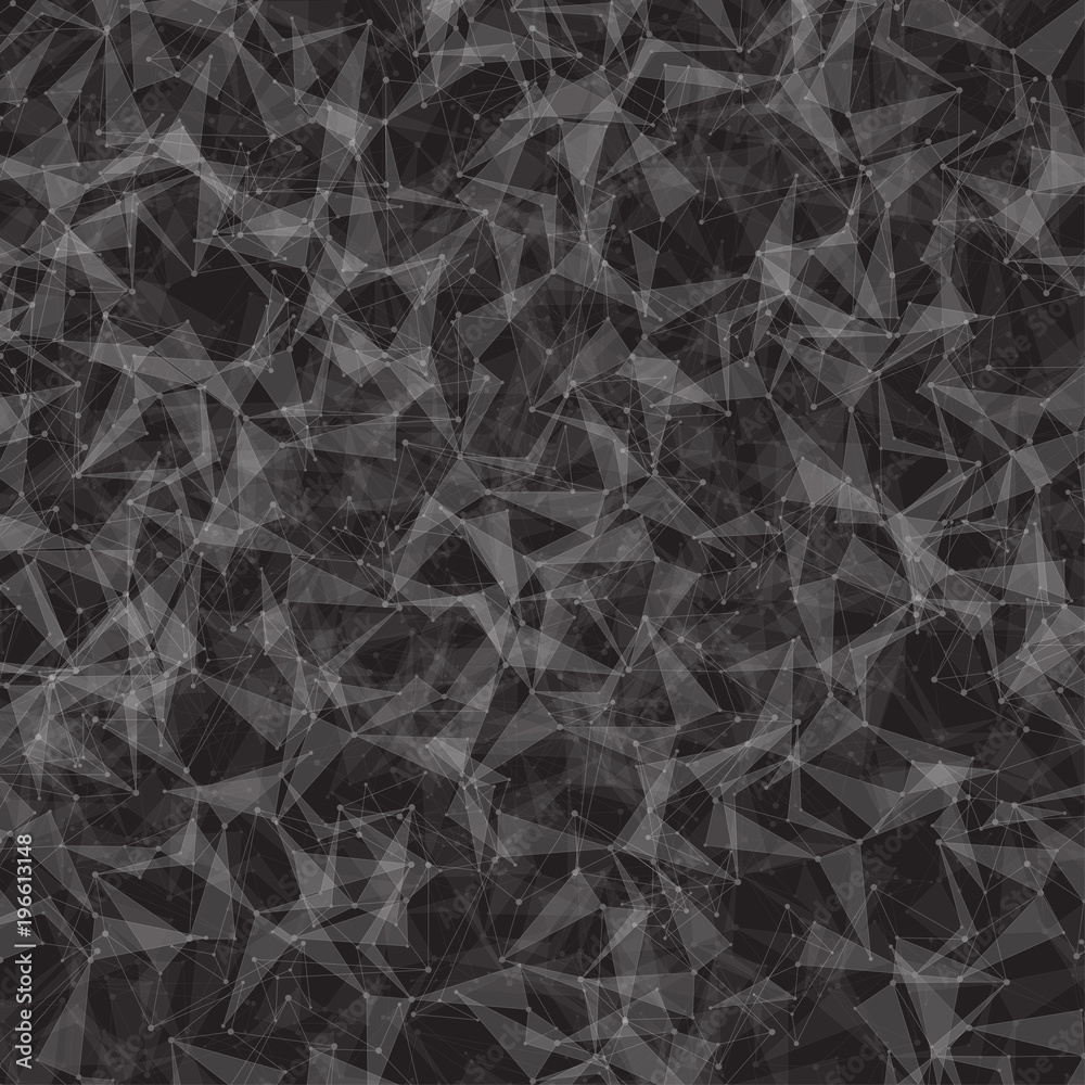Aufkleber Modern abstract  Illustration. Low poly, molecule and communication with connected dots and lines