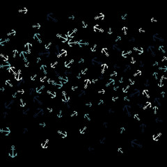 Pretty summer background with anchors. Anchor In Cartoon Free Style. Pattern Art Illustration Vector