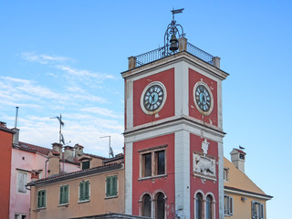 Altstadt von Rovinj, Kroatien, mit Uhrenturm