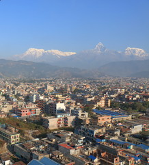 Fototapeta na wymiar Machhapuchhre Himalaya mountain landscape Annapurna Pokhara Nepal