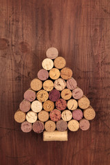 Wine corks Christmas tree with a place for text