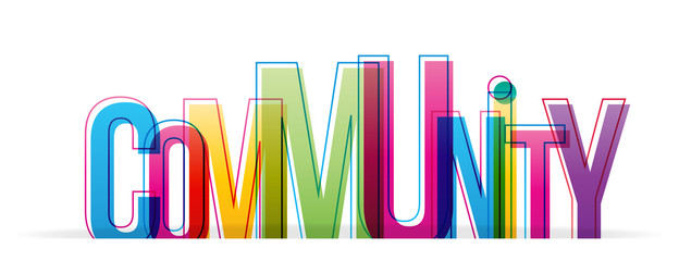 Community colorful letters. Vector illustration.