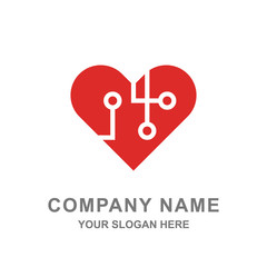 Love Network Connection Logo Vector Illustration