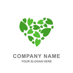 Love Nature Green Leaf Ecology Logo Vector Illustration