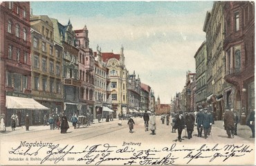 Magdeburg, Breiteweg 1903 (original gelaufene Postkarte)