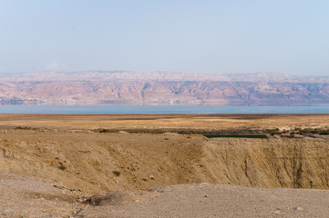 view of Dead Sea, Qumran national park