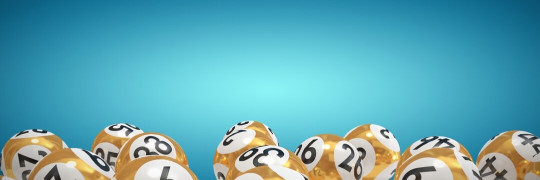Composite image of lottery balls with nimbers