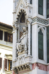 Decorative cathedral sculpture of a holy man in Florence 