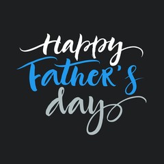 Happy father's day - greeting card template with hand drawn lettering and simple illustration for cards, posters and print.