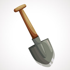 Cartoon shovel for mining