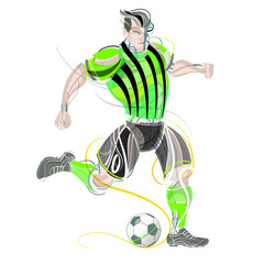 Soccer player with graphic trails