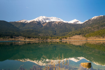 Lake Doxa in Greece. A beautiful touristic destination.
