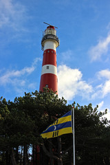 Leuchtturm mit Fahne von Ameland 