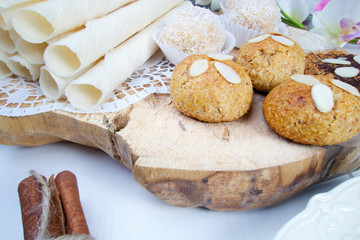 Naklejka premium Sweet delicious homemade almond cookies