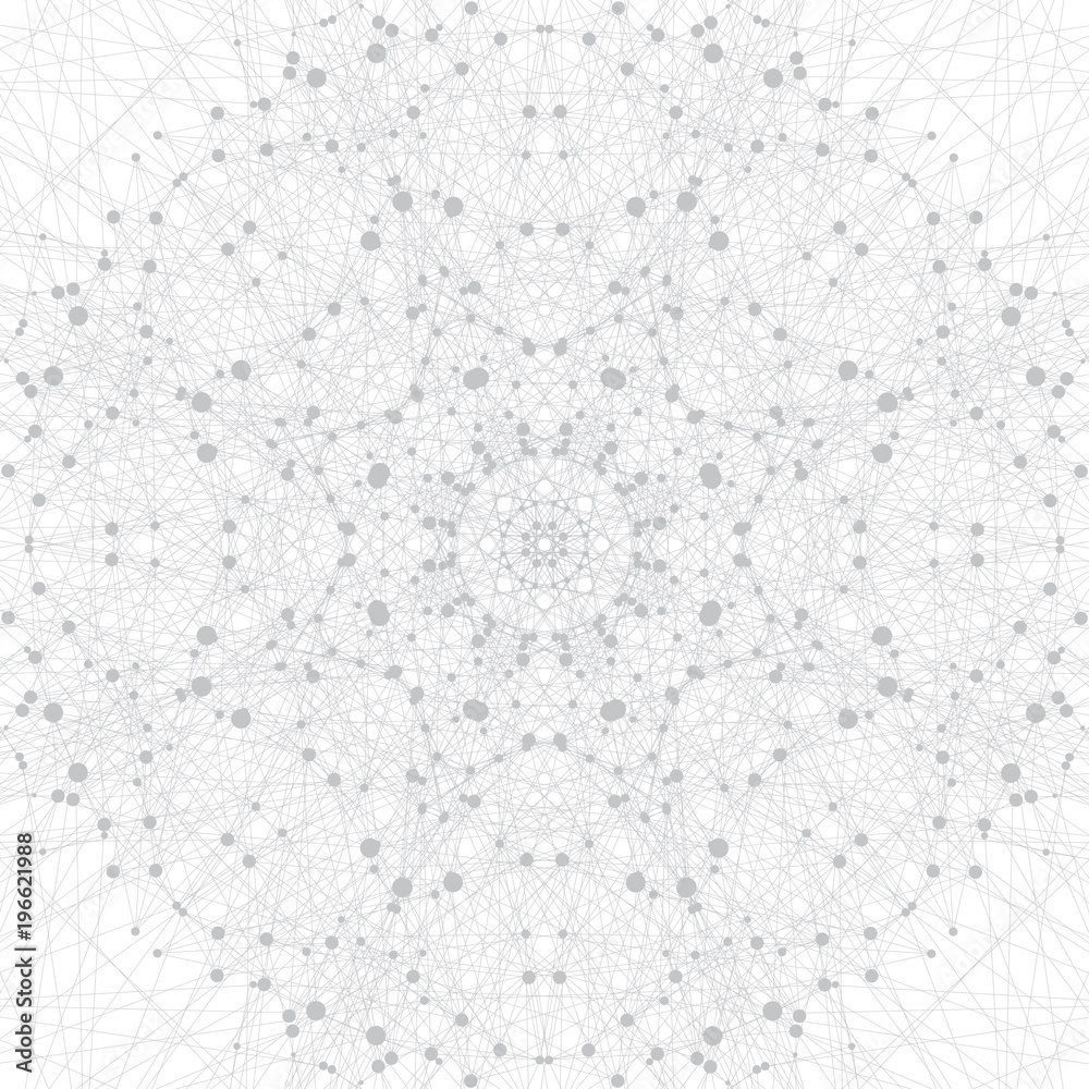 Poster geometric abstract background with connected line and dots, illustration.