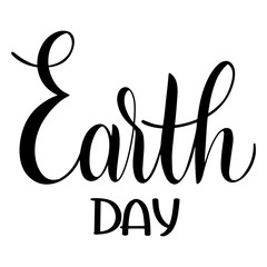 Happy Earth Day Lettering. Hand Drawn Text. Papercut