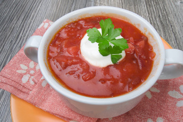 Traditional Russian vegetarian soup