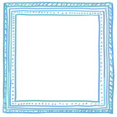 Blue doodle frame. Square card.