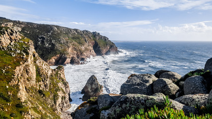 Cabo da Roca (Cape Roca), Portugal, the westernmost point of mainland Europe. Atlantic Ocean.