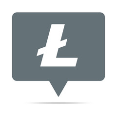 Obraz premium Graue Sprechblase mit Litecoin