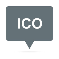 Fototapeta premium Graue Sprechblase mit ICO